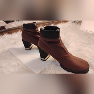 FENDI Knit Sock Boots. Dark Brown. Authentic. SIZE 5